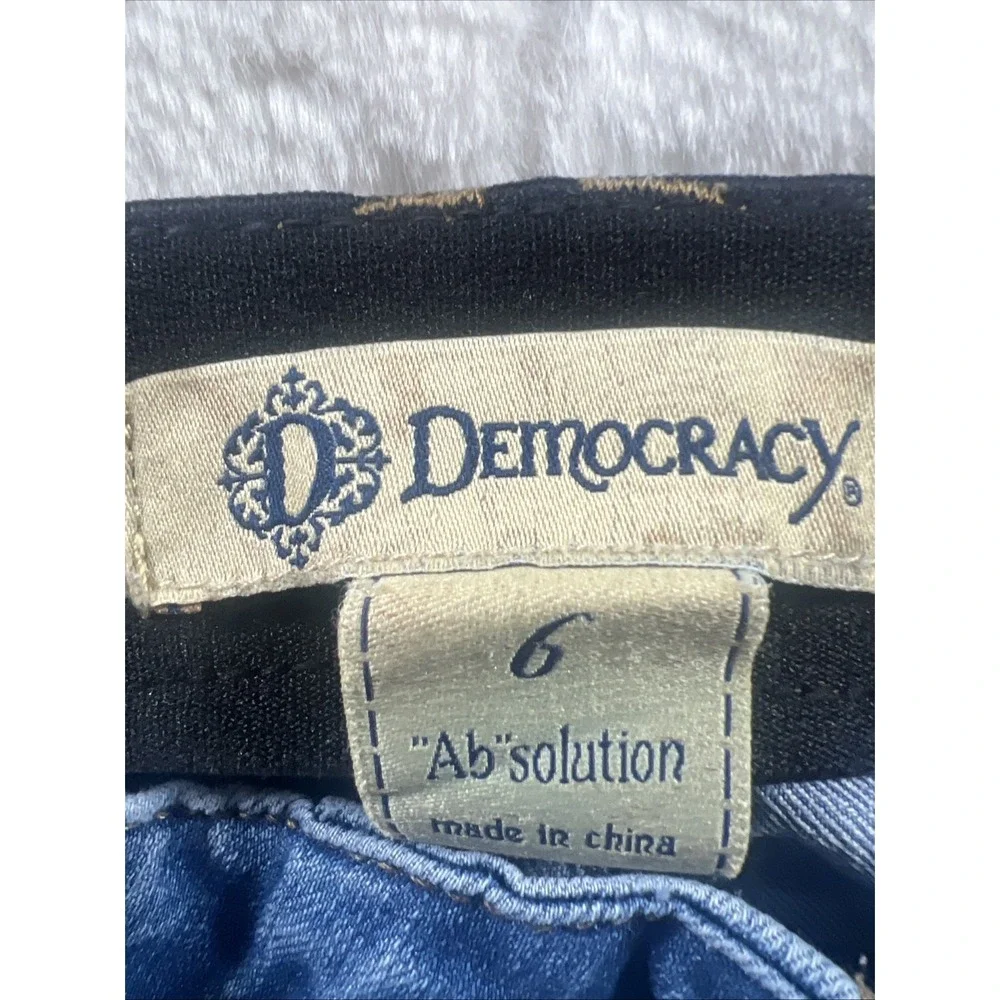 Democracy Jeans Womens 6 Blue Ab Technology Medium Wash Mid Rise Skinny‎ Stretch
